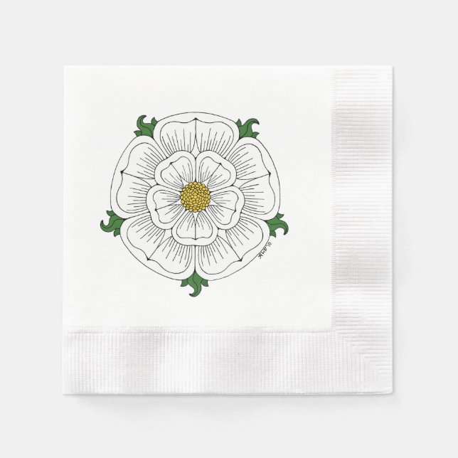 White Rose of York Napkin (Front)