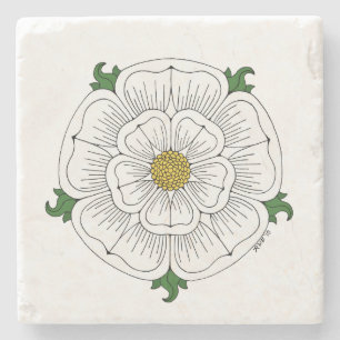 White Rose of York Stone Coaster