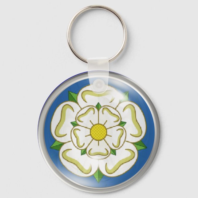 White Rose of Yorkshire Flag Key Ring (Front)