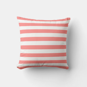White & Rose Pastel Lines Pattern Cushion