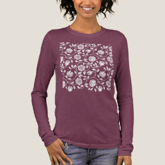 White Rose Pattern Tri-Blend Shirt