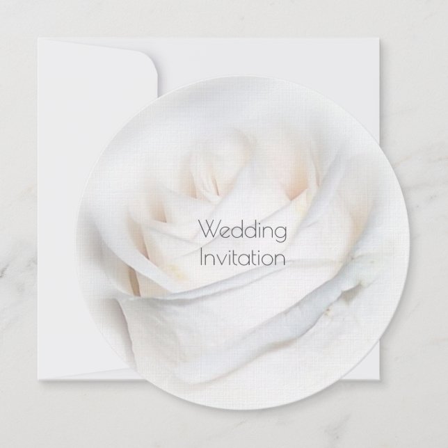 White Rose Personalised Wedding Invitation (Front)
