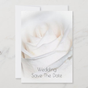 White Rose Personalised Wedding Save The Date Invitation