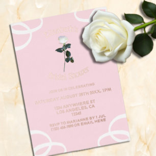 White Rose Petal Pink Bridal Shower