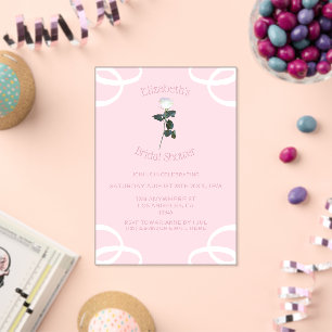 White Rose Petal Pink Bridal Shower Acrylic Invitations