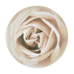 White rose print cutting board