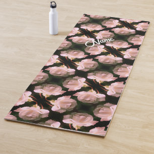 White Rose Raindrops Abstract Personalised Yoga Mat