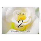 White Rose Reception Table Number