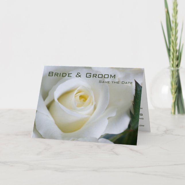 White Rose • Save the Date Card (Front)