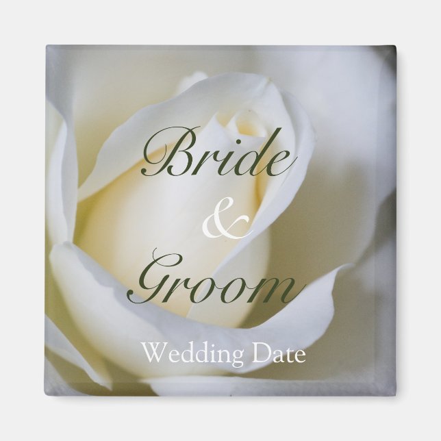 White Rose • Save the Date Magnet (Front)