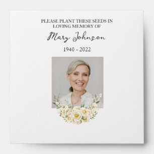 White Rose Seed Packet Memorial Funeral Envelope