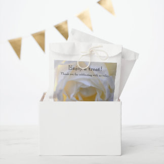 White rose soft focus favour bags