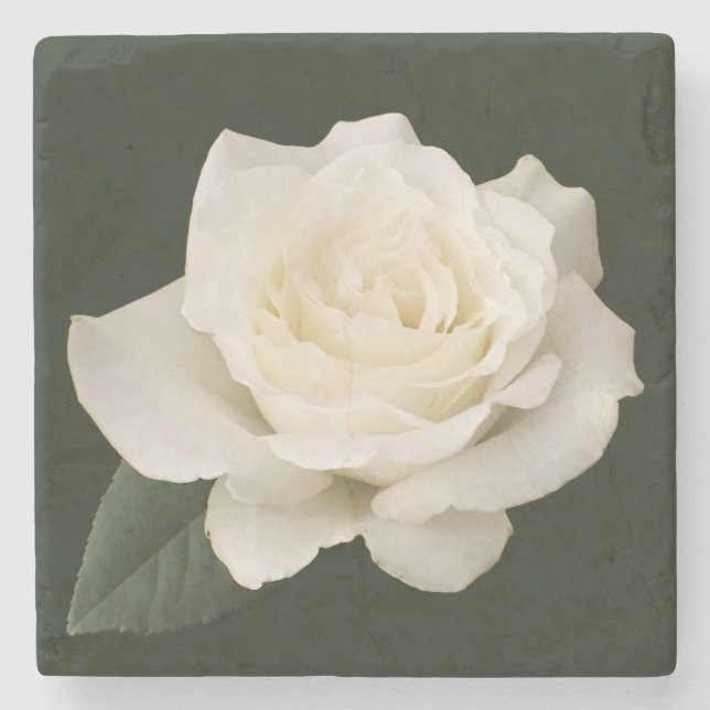 White Rose Stone Coaster (Front)
