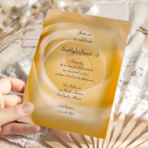 White Rose Sweet 16 Birthday Party Invitation