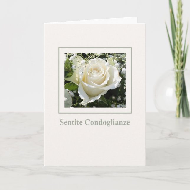 white rose sympathy card italian (Front)