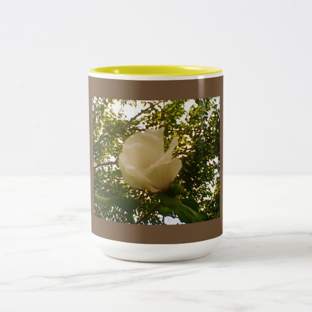 White Rose Two-Tone Coffee Mug (Center)