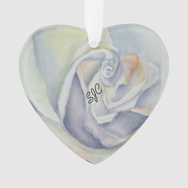 WHITE ROSE VALENTINE ORNAMENT (Front)