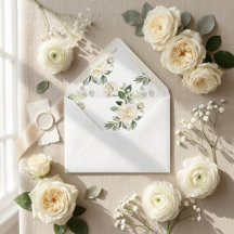 White Rose Watercolor Vineyard Wedding