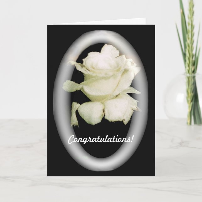 White Rose Wedding Card (Front)