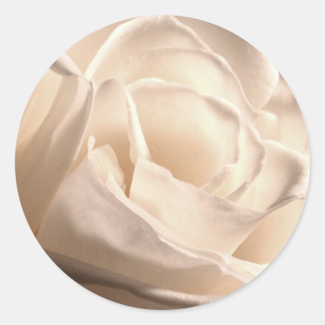 White Rose Wedding Envelope Seal Sticker (Front)