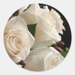WHITE ROSE WEDDING ENVELOPE SEAL STICKERS