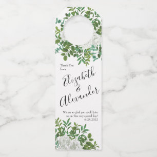 White Rose Wedding Floral Classic Bottle Tag