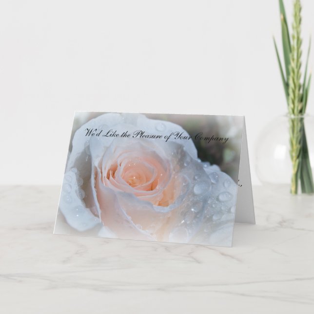 White Rose Wedding Invitation (Front)