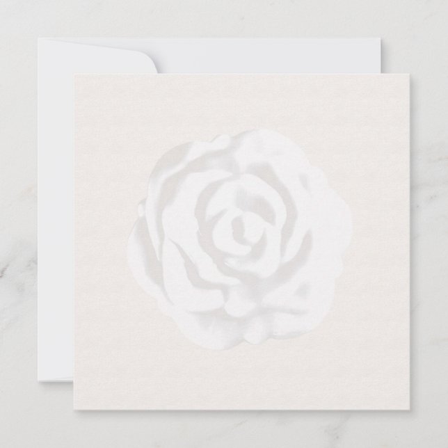 White Rose Wedding Invitation Template (Front)