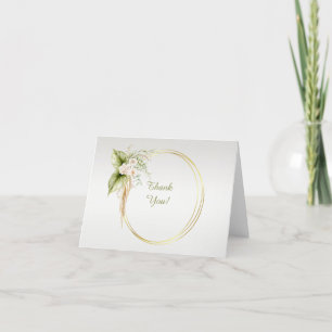 White Rose With A Single White Hawaiian Flower Thank You Card