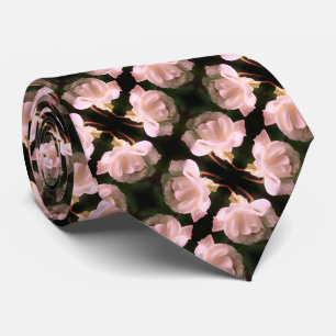 White Rose With Raindrops Abstract Floral Pattern Tie