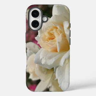 White Rose with Raindrops iPhone 16 Case