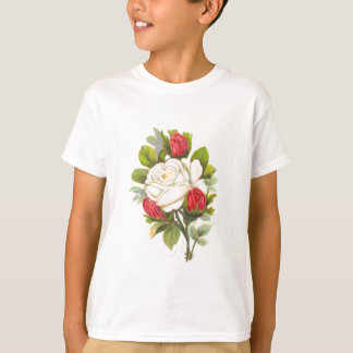 White Rose with Red Buds T-Shirt