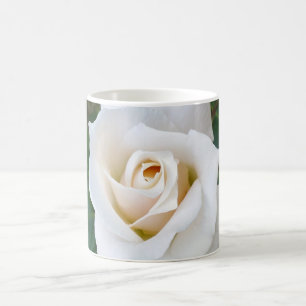 white rosebud coffee mug