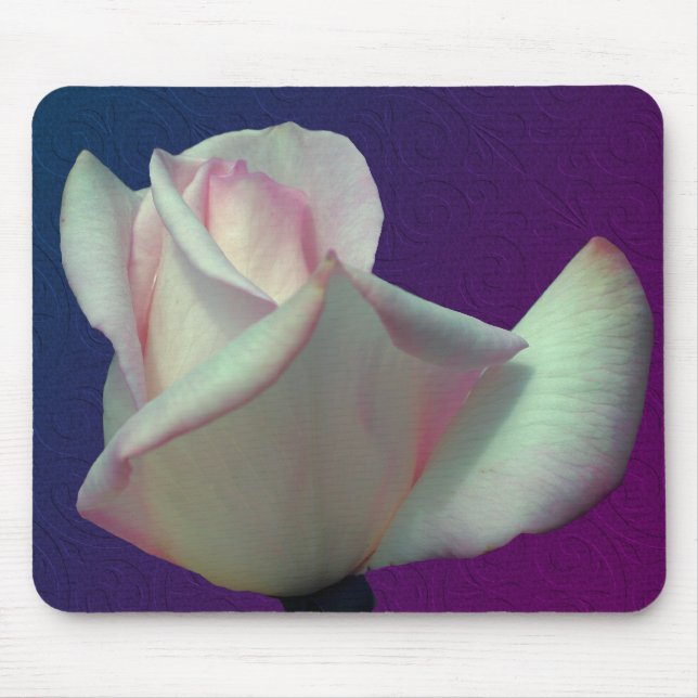 White Rosebud Flower  Mouse Pad (Front)