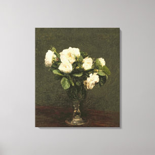 White Roses, 1875 (oil on canvas) Canvas Print