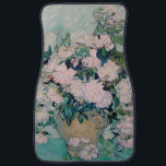 White Roses-1890-Vincent van Gogh    Car Mat<br><div class="desc">White Roses (1890). Vincent van Gogh. Still life in cool blue and light pink tones. On a blue tablecloth there is a bouquet of delicate roses in a large vase. Reproduction of famous works of art  images in the public domain.</div>