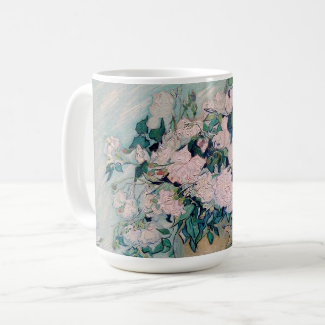 White Roses-1890-Vincent van Gogh    Coffee Mug (Front Left)