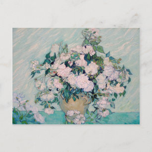 White Roses-1890-Vincent van Gogh   Invitation Postcard
