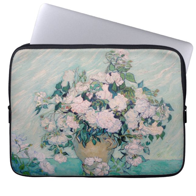 White Roses-1890-Vincent van Gogh  Laptop Sleeve (Front)