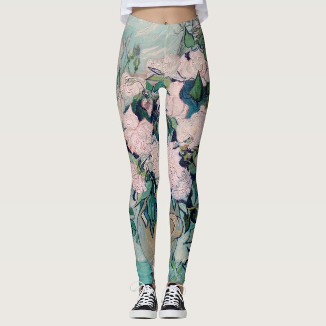 White Roses-1890-Vincent van Gogh  Leggings (Front)
