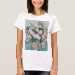 White Roses-1890-Vincent van Gogh    T-Shirt<br><div class="desc">White Roses (1890). Vincent van Gogh. Still life in cool blue and light pink tones. On a blue tablecloth there is a bouquet of delicate roses in a large vase. Reproduction of famous works of art  images in the public domain.</div>