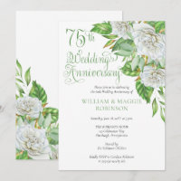 White Roses 75th Wedding Anniversary Party