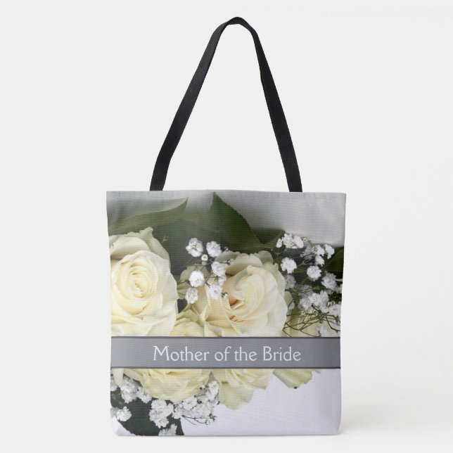 White Roses All Over Print Tote Bag (Front)