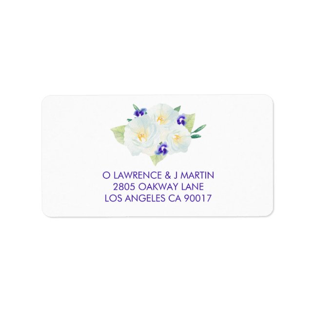 White Roses and Purple Violets Label (Front)