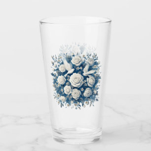 White Roses And White Birds Glass