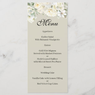 White Roses Beige Menu