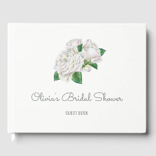 White Roses Bridal Shower Guest Book