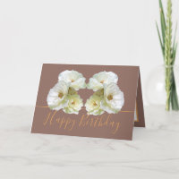 White Roses Chic Elegant Floral Bouquet Birthday
