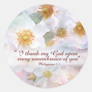 White Roses Classic Round Sticker