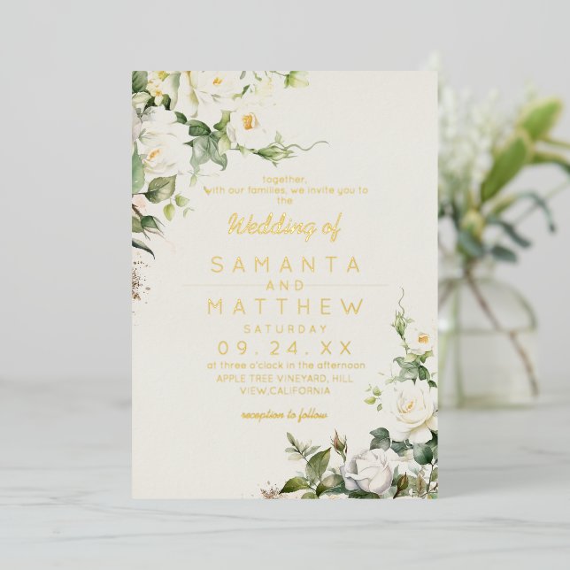 White Roses Elegant Flower Wedding  (Standing Front)